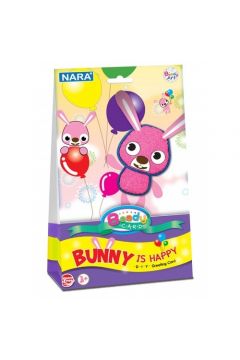 Kartka ozdobna z modelin Beady card Bunny is happy