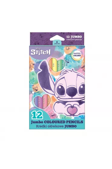 CoolPack KRedki o��wkowe tr�jk�tne Jumbo Pastel Disney Fashion Stitch Pastel 12 kolor�w