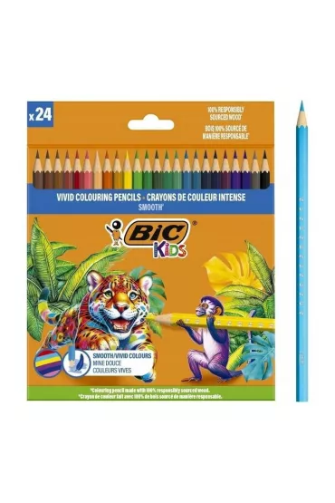 Bic Kredki drewniane Kids Smooth ECO 24 szt.