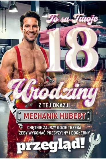 Yeku Karnet Urodziny 18 2K Mechanik Hubert
