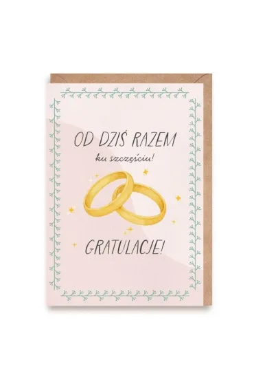 Cardie Kartka �lubna Obr�czki, eko koperta
