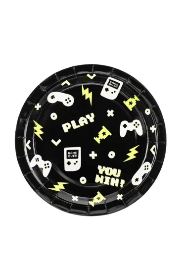 PartyDeco Talerzyki Gamepad 23cm 6 szt