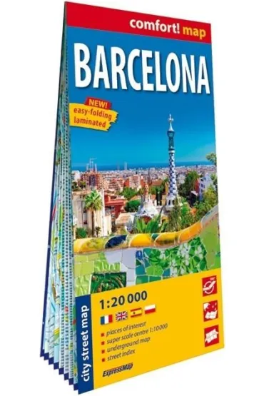 Barcelona. Laminowany plan miasta w skali 1:20 000