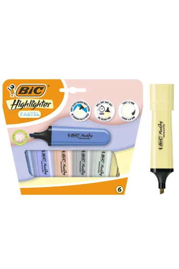 Zakre�lacz 6 kolor�w pastel BIC 302809