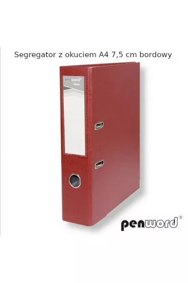 Penword Segregator A4 z okuciem bordowy 7,5cm