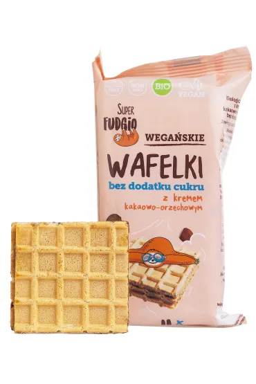 Super Fudgio Wafelki z kremem kakaowo-orzechowym bez dodatku cukru 120 g Bio