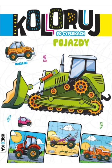 Pojazdy. Koloruj po cyferkach