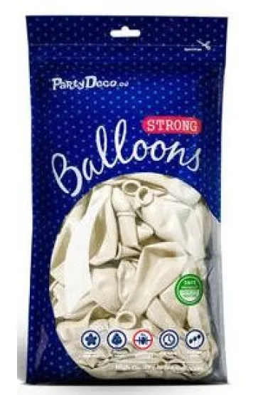 PartyDeco Balony Strong Pastel Pure bia�y 30cm