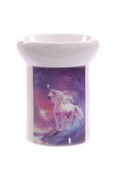 Ceramiczny lampion, kominek z jednoro�cem - 10cm