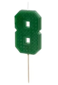PartyDeco �wieczka urodzinowa 8 zielona 6cm
