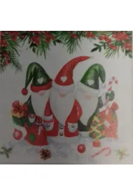 Paw Serwetka BN Lunch Decor Christmas gnomes 33x33 20szt./op.