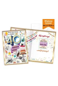 Kukartka Karnet MEGA 40 Urodziny prestige P-039 (25x35,3cm)