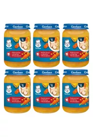 Gerber Obiadek bukiet jarzyn z cielcin i kluseczkami dla niemowlt po 8 miesicu zgrzewka 6 x 190 g
