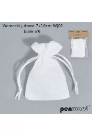 Woreczki jutowe biae 6 szt.