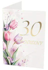 Karnet B6 30 Urodziny, kwiaty RU-011