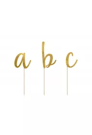 PartyDeco Toppery Alfabet z�oty 9.5x12 cm