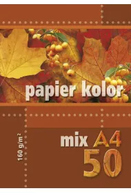 Kreska, papier kolorowy A4, 50 kartek, 160 g/m2, wielokolorowy