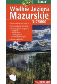 Mapa turystyczna Wielkie Jeziora Mazurskie 1:75 000