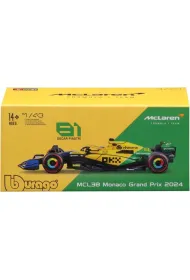 Bburago model 1:43 bolid f1 mclaren mcl38 oscar piastri gp monaco 2024 senna