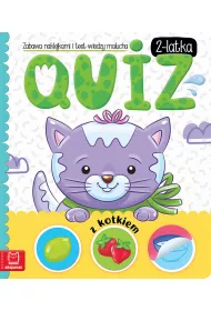 Zabawa naklejkami i test wiedzy malucha. Quiz 2-latka z kotkiem