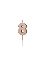 PartyDeco �wieczka urodzinowa 8 r�owe z�oto 4.5cm