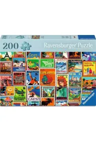 Puzzle 200 el. XL Znaczki pocztowe Ravensburger