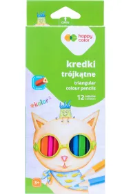 Happy Color Kredki drewniane tr�jk�tne 12 szt.