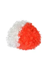 Peruka Afro Bia�o-Czerwoni