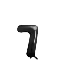PartyDeco Balon cyfra 7 czarny 86cm