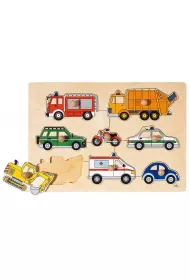 Puzzle z uchwytami. Pojazdy Goki