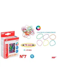 Mp Main Paper Gumki recepturki kolorowe fluor 70x2mm 60g