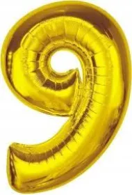 Godan Balon foliowy Smart cyfra 9 z�ota 92cm
