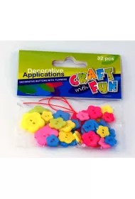 Craft with Fun Ozdoba dekoracyjna Guzik kwiat 32 szt.