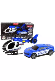Zestaw policyjny helikopter + auto LeanToys