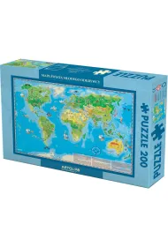 Puzzle 200 el. Mapa �wiata M�odego Odkrywcy ArtGlob