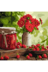 Ideyka Malowanie po numerach - D�em truskawkowy 40x40cm