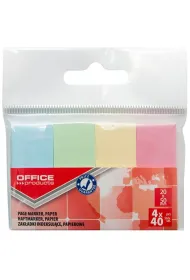Office Products Zak�adki indeksowe 20 x 50 mm 4-kol. pastelowe
