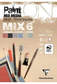 Clairefontaine Blok A6 papier�w mix6 250g 24ark