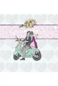 Clear Creations Karnet Swarovski kwadrat CL0228 �lub skuter
