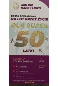 Yeku Karnet karta pok�adowa 50 urodziny damskie