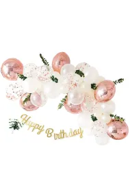 GoParty Zestaw balon�w Happy Birthday r�owe z�oto 36el