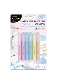 Derform Zakre�lacze pastelowe dwie linie Kidea 6 kolor�w