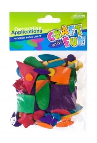 Craft with Fun Ozdoba dekoracyjna drewniana kolorowe kszta�ty
