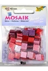 Mozaika kamyczki brokatowe 10x10mm r�owa Galeria Hobby
