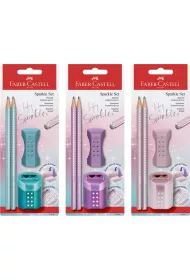 Faber-Castell Zestaw Sparkle Cosmic: 2 owki, gumka, temperwka