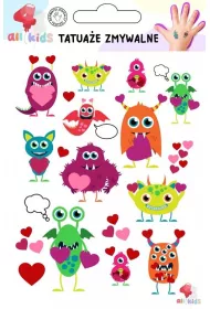 Tatuae zmywalne dla dzieci Walentynki 1 All4Kids