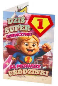 Yeku Karnet Urodziny roczek ch�opiec - Superbohater