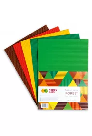 Happy Color Tektura falista FOREST, 5 kolor�w, A4, 5 arkuszy 5 kartek