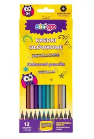 Strigo Kredki owkowe metaliczne 12 szt.