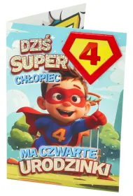 Yeku Karnet Urodziny 4 ch�opiec - Superbohater